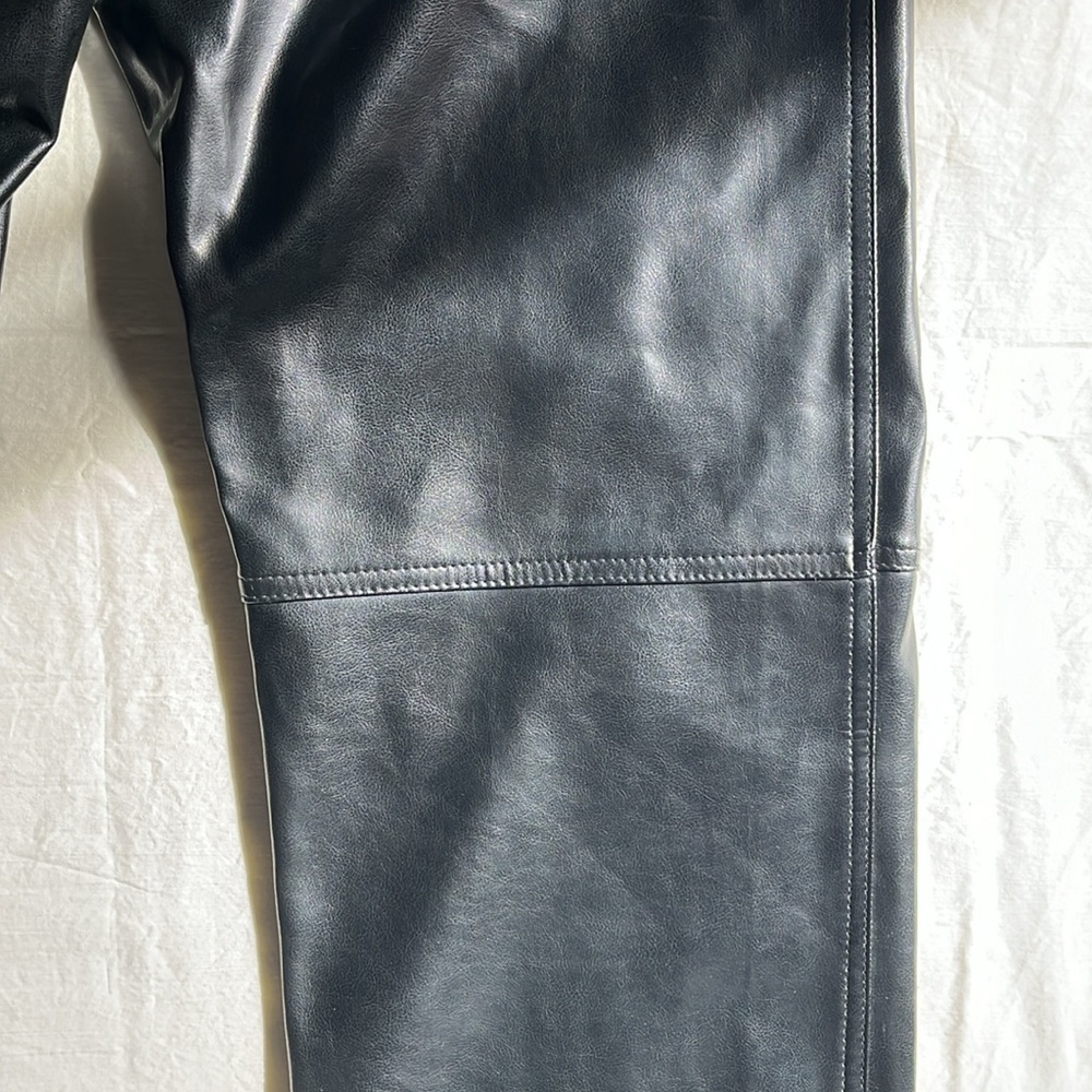 Vintage 90s Positano Charles Lapson  Faux Leather Pants Black Women's 30 - Picture 6 of 14